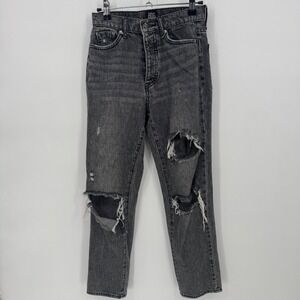 BDG Urban Outfitters Faded Black Straight‎ Distressed Ripped Jeans Women Size 24
